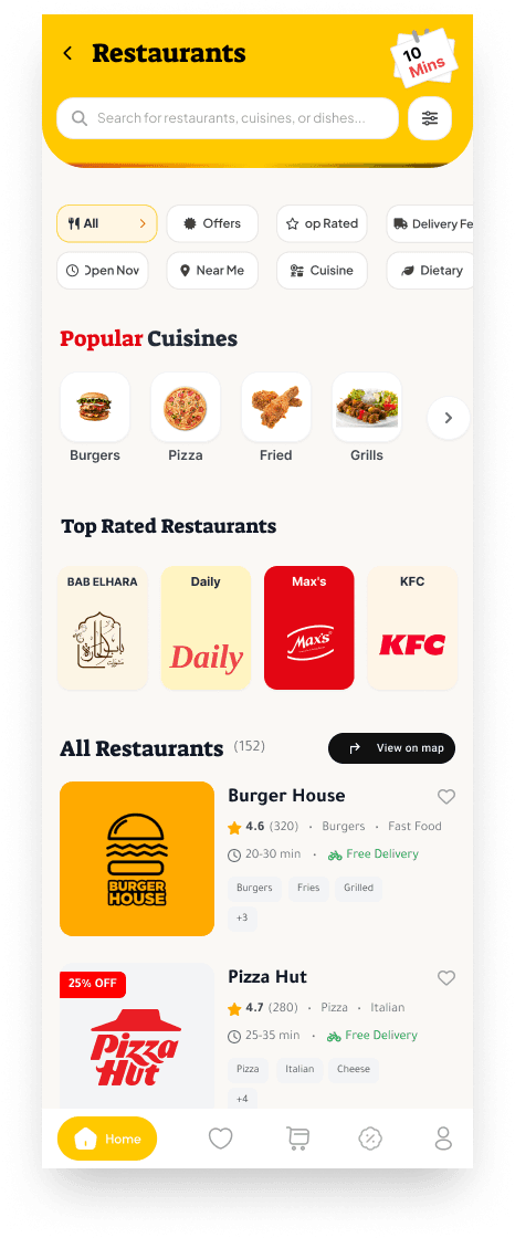 Find the right restaurant. Scroll inside the phone to explore